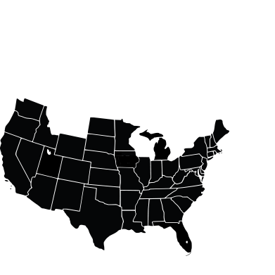 北美地图，加拿大，威斯康辛州和蒙大拿州高亮显示