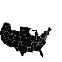北美地图，加拿大，威斯康辛州和蒙大拿州高亮显示