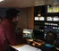 A picture of students broadcasting a basketball game from the Dordt Media Network Truck