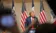 A picture of Donald Trump talking in the BJ Haan