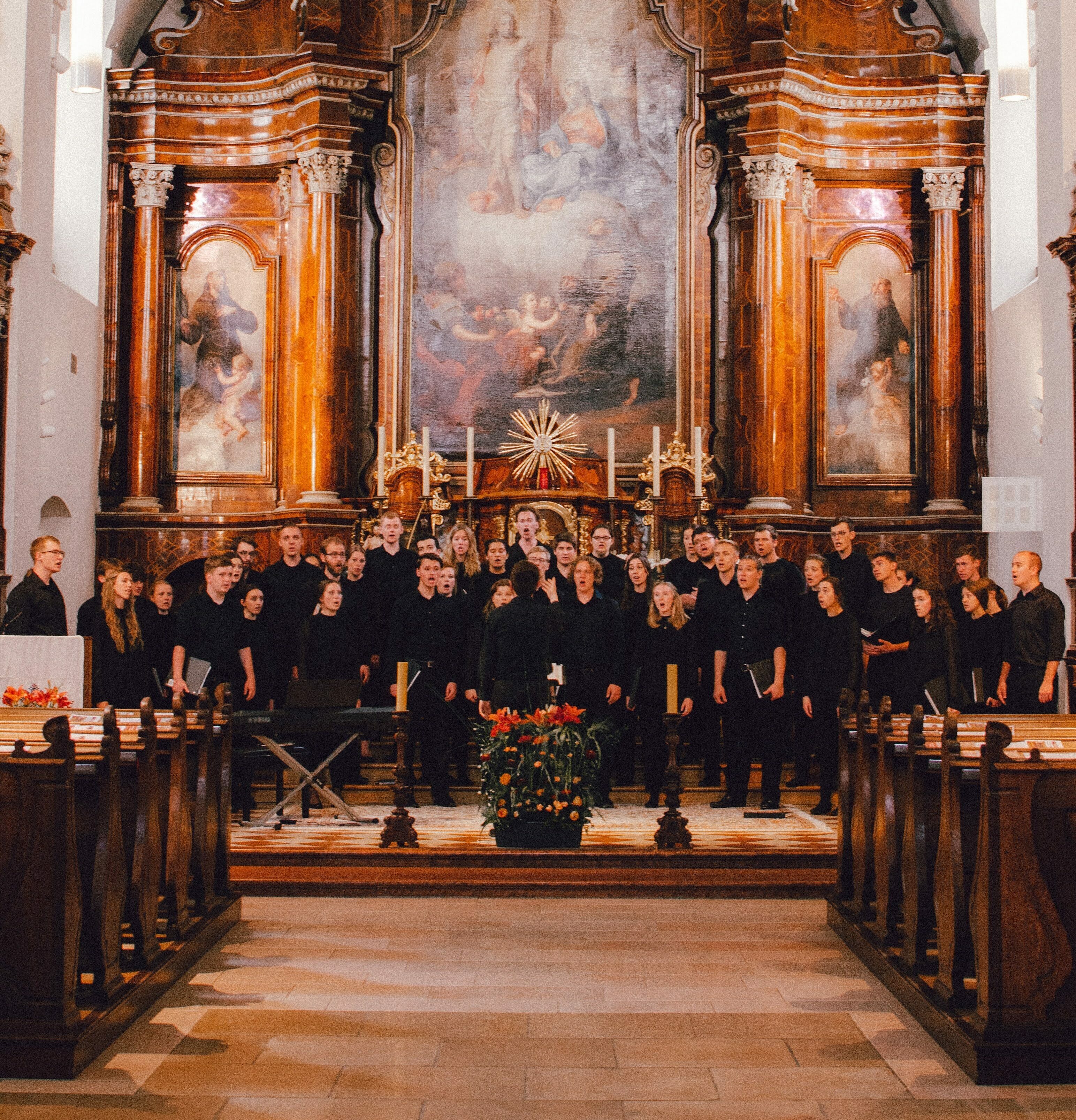 The Concert Choir performing at a church in Europe