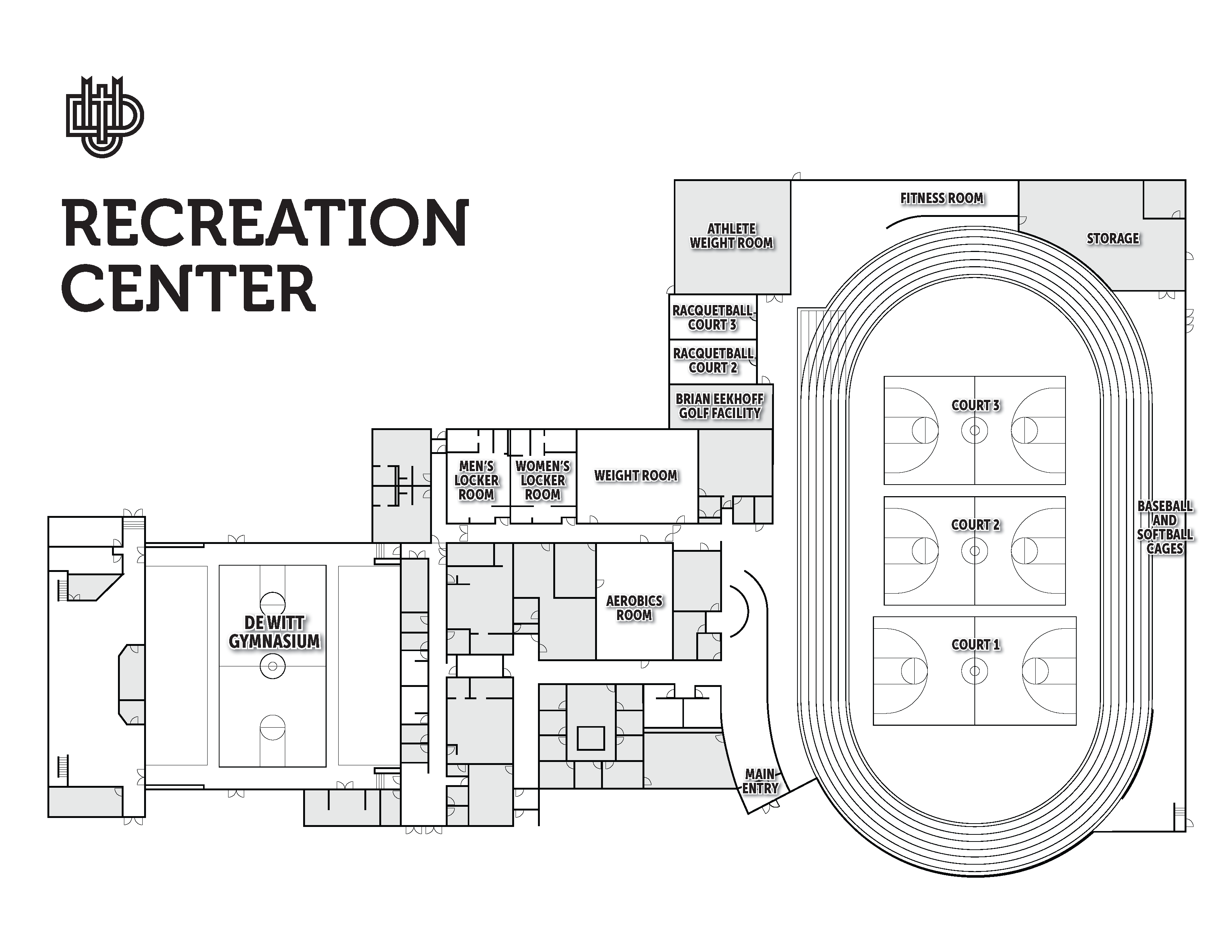 A picture of the rec center floor plan