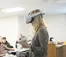 A student tries a VR game
