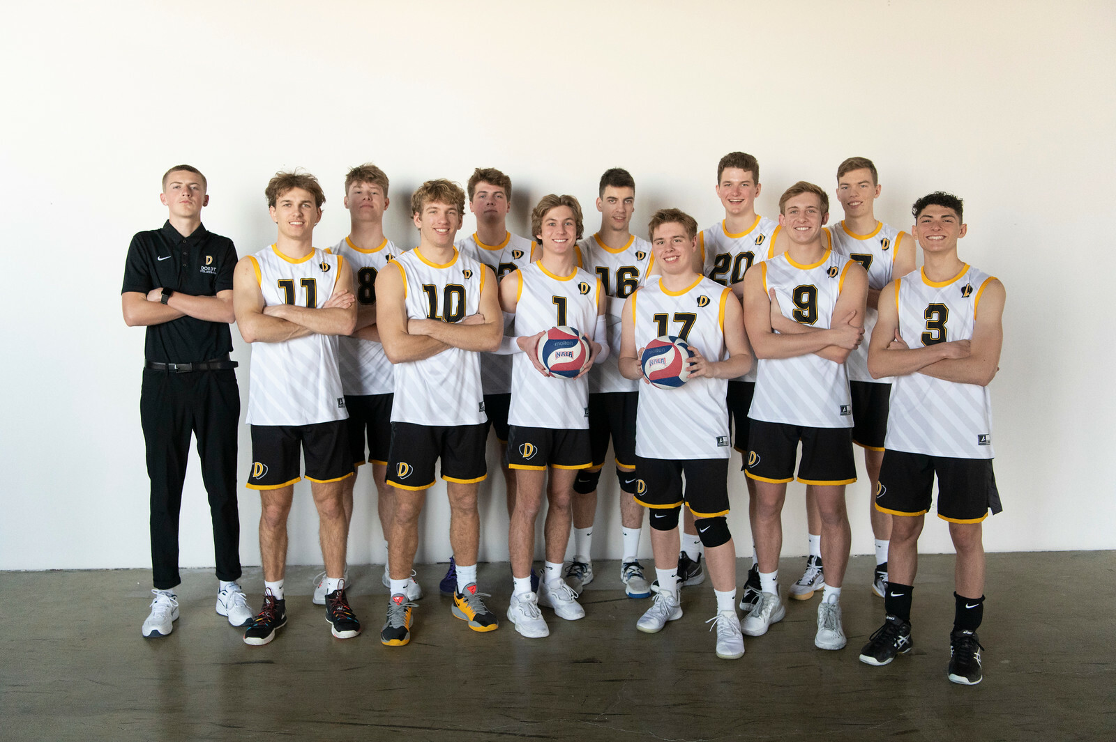 A picture of Dordt University's men's volleyball team