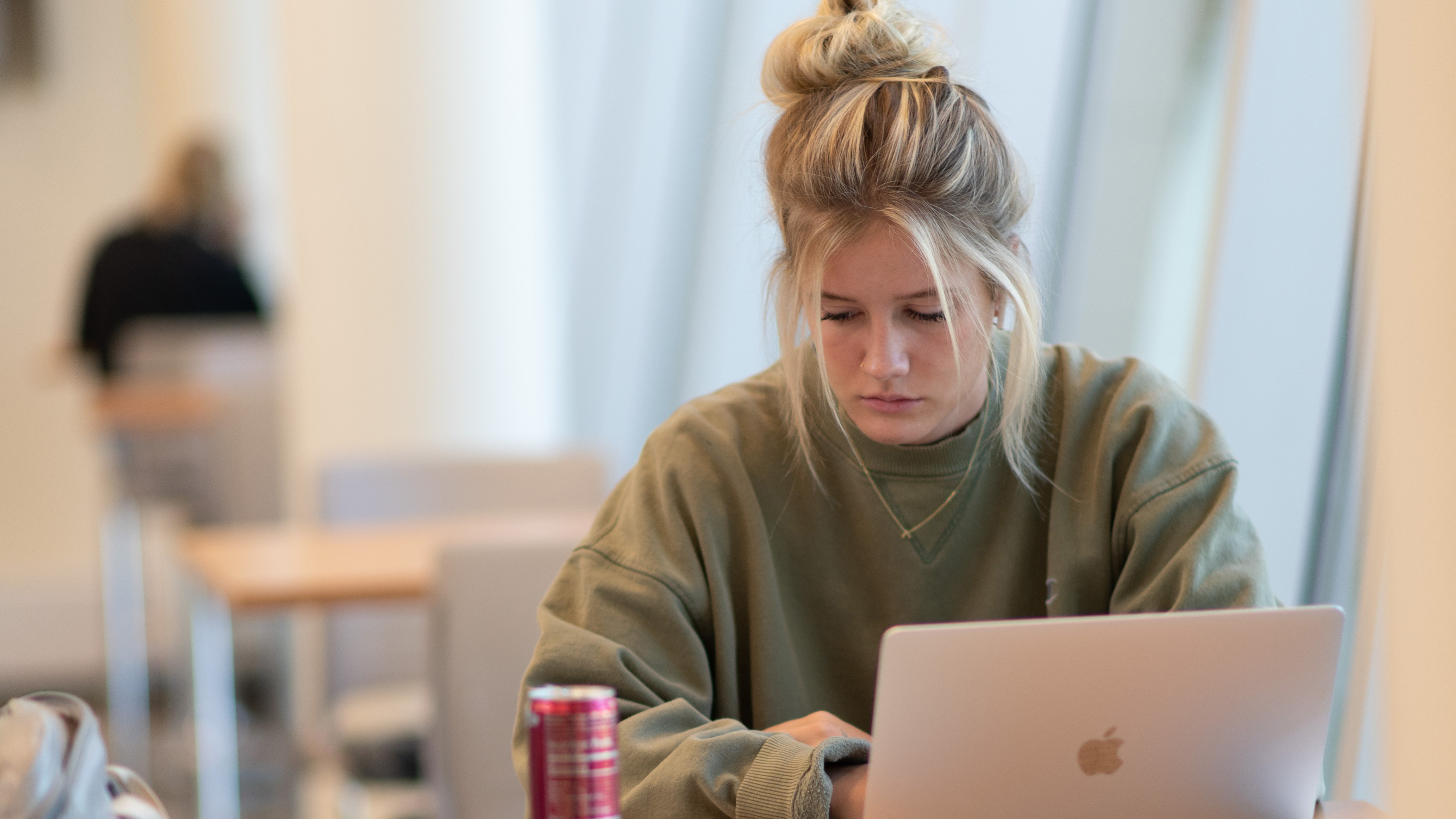 Female student on her computer