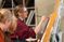Female student painting
