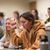 Female students ask question