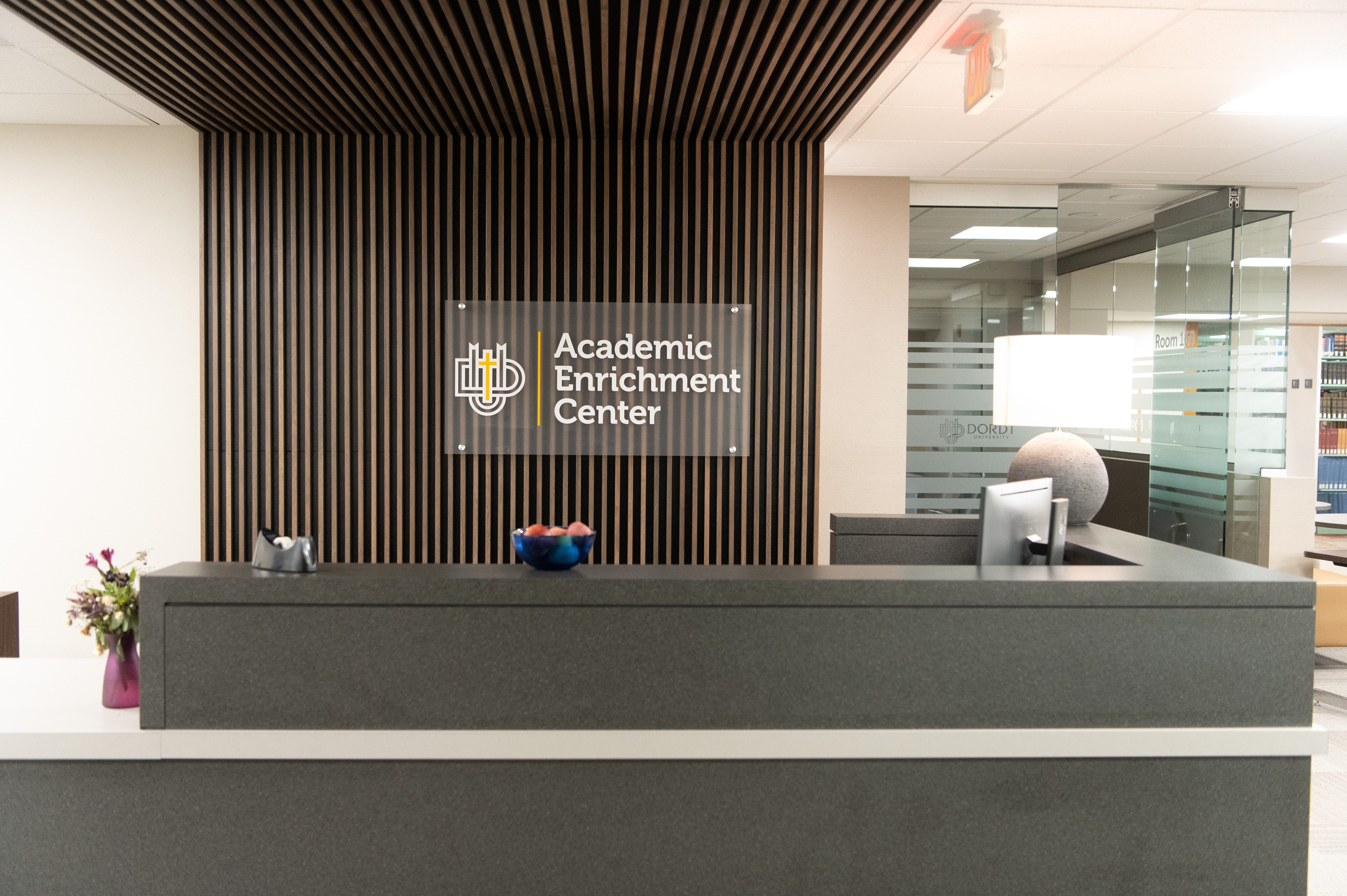 The front desk of the Academic Enrichment Center