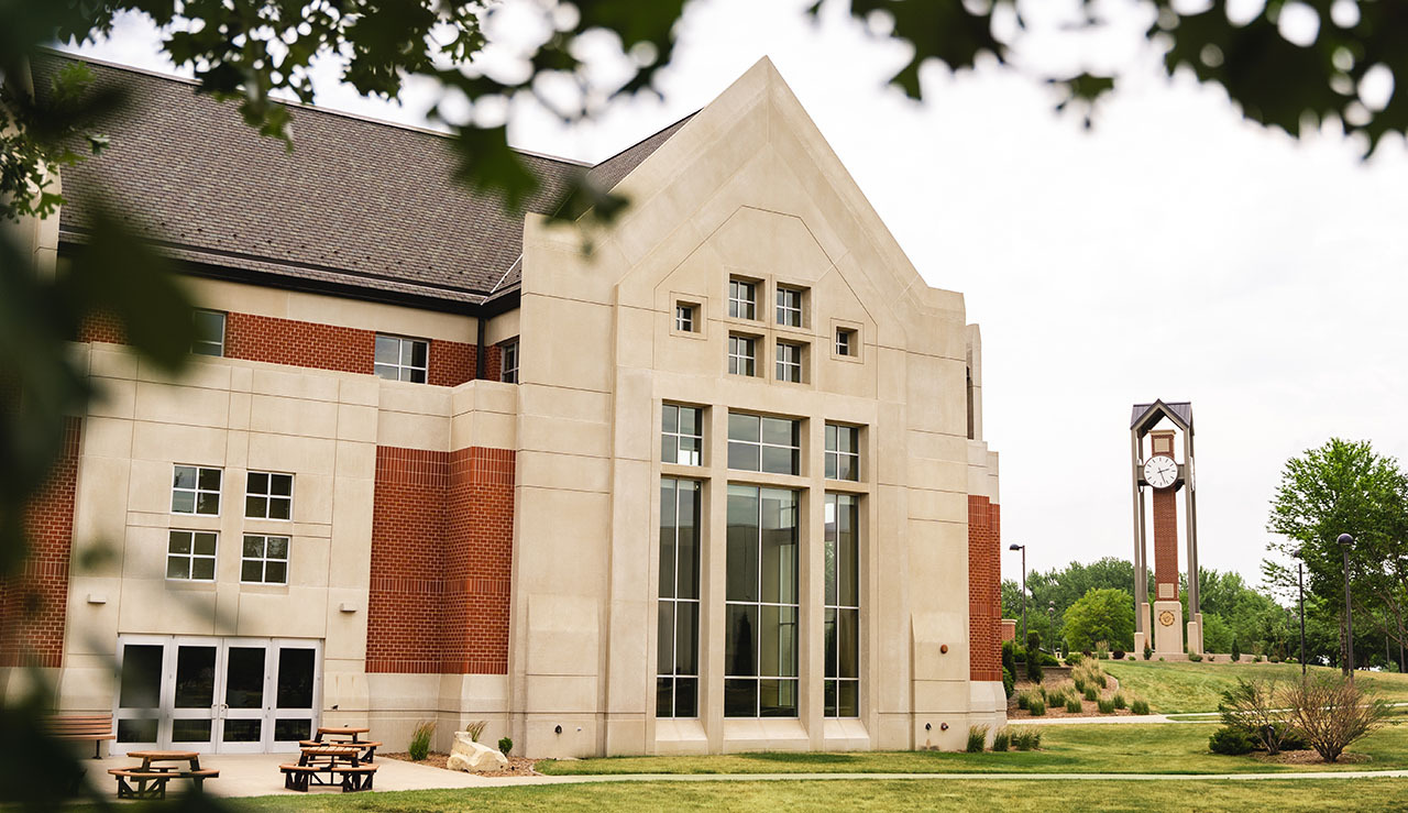 A picture of the east side of the campus center