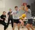 Students playing basketball