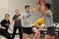Students playing basketball