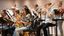 Students playing in a band