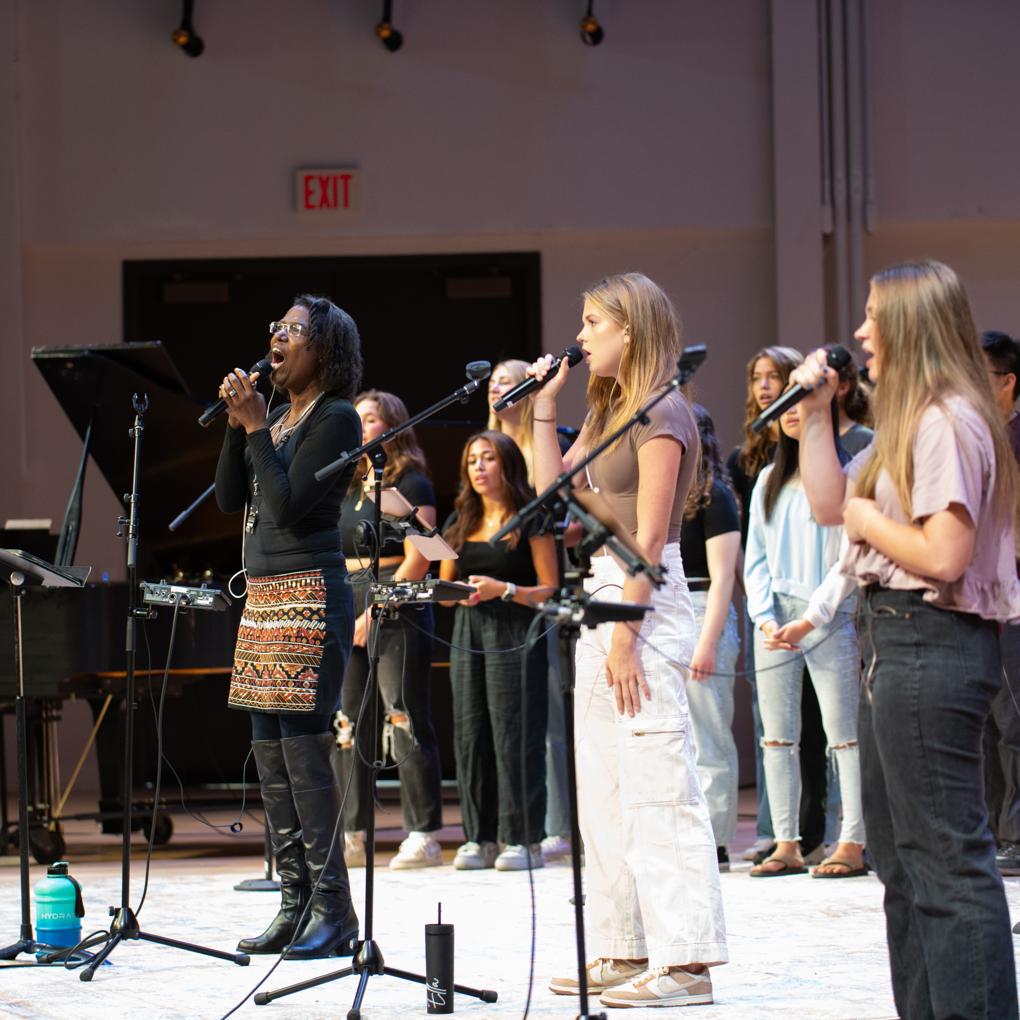 Praise team singing in chapel