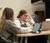 Female student sitting at a desk