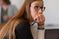 Female student engaged in class