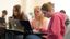 Female student using her computer