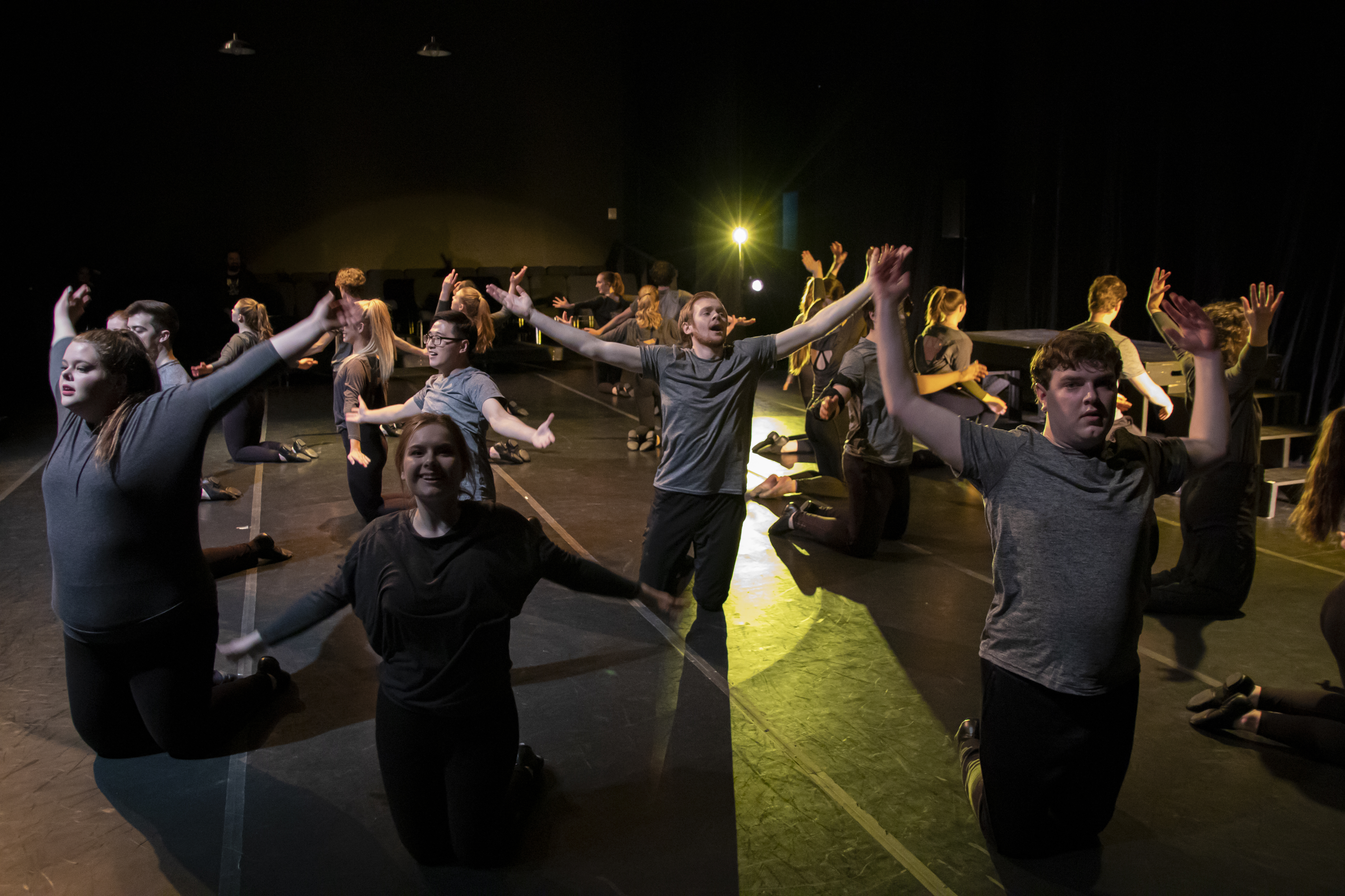 Students during a dance performance