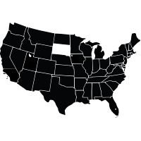 Map of U.S. highlighting South Dakota and Hull Western Christian High School