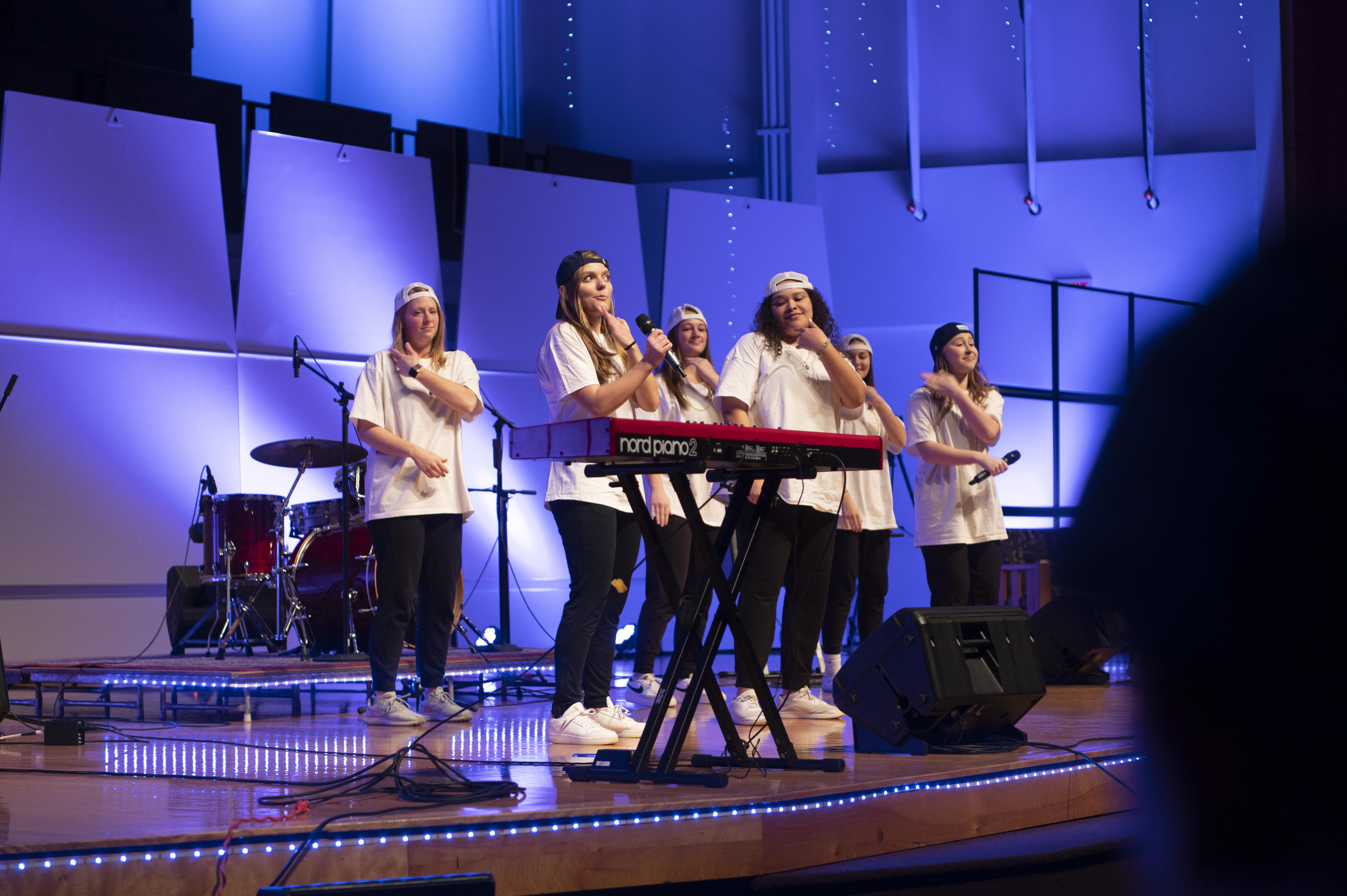 A team performs during battle of the bands