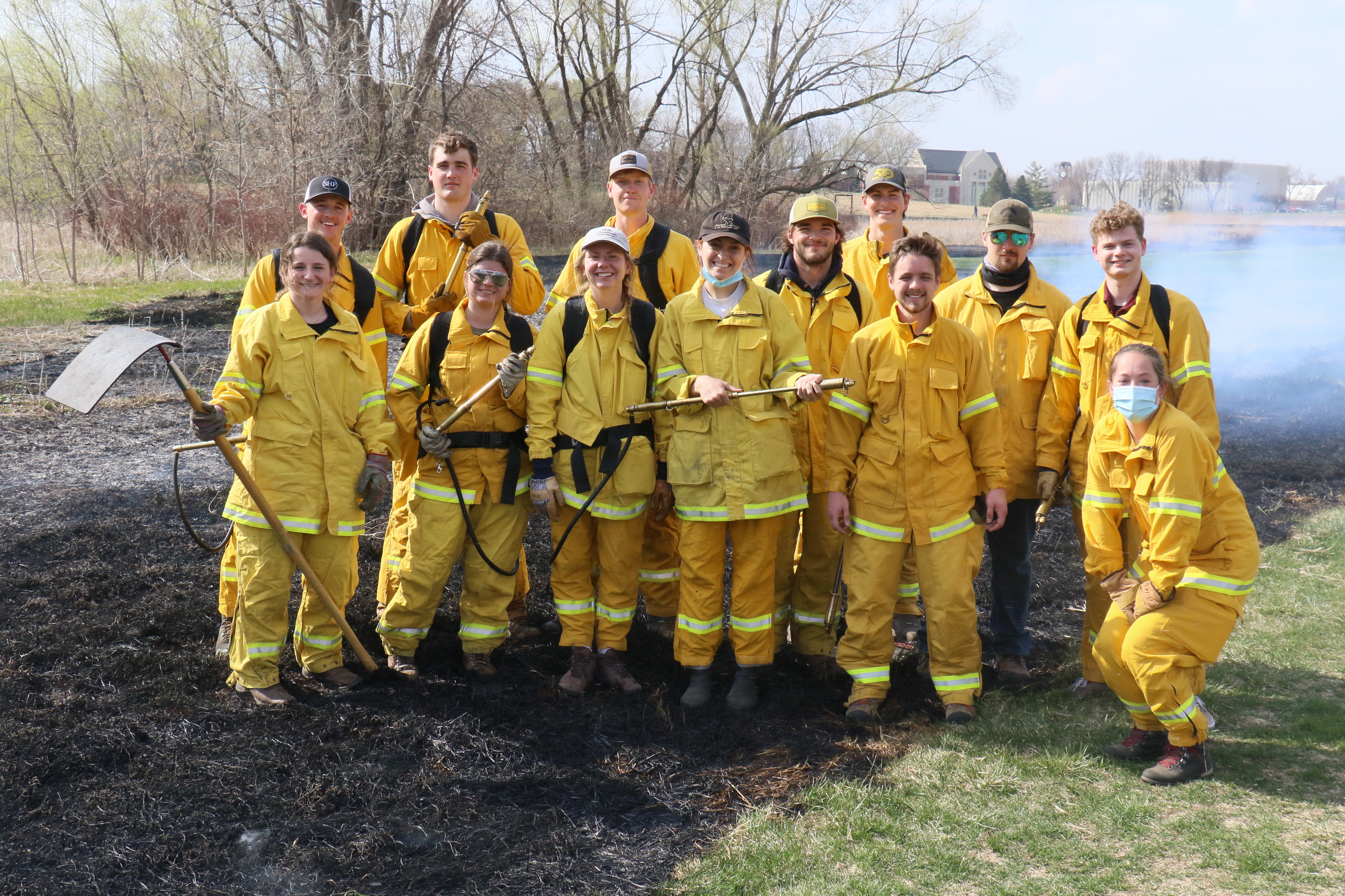 A class after the prairie controlled burn