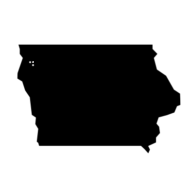 An Iowa map with three dots in northwest corner of state representing Trinity Christian High School, Netherlands Reformed High School, and Sioux Center High School