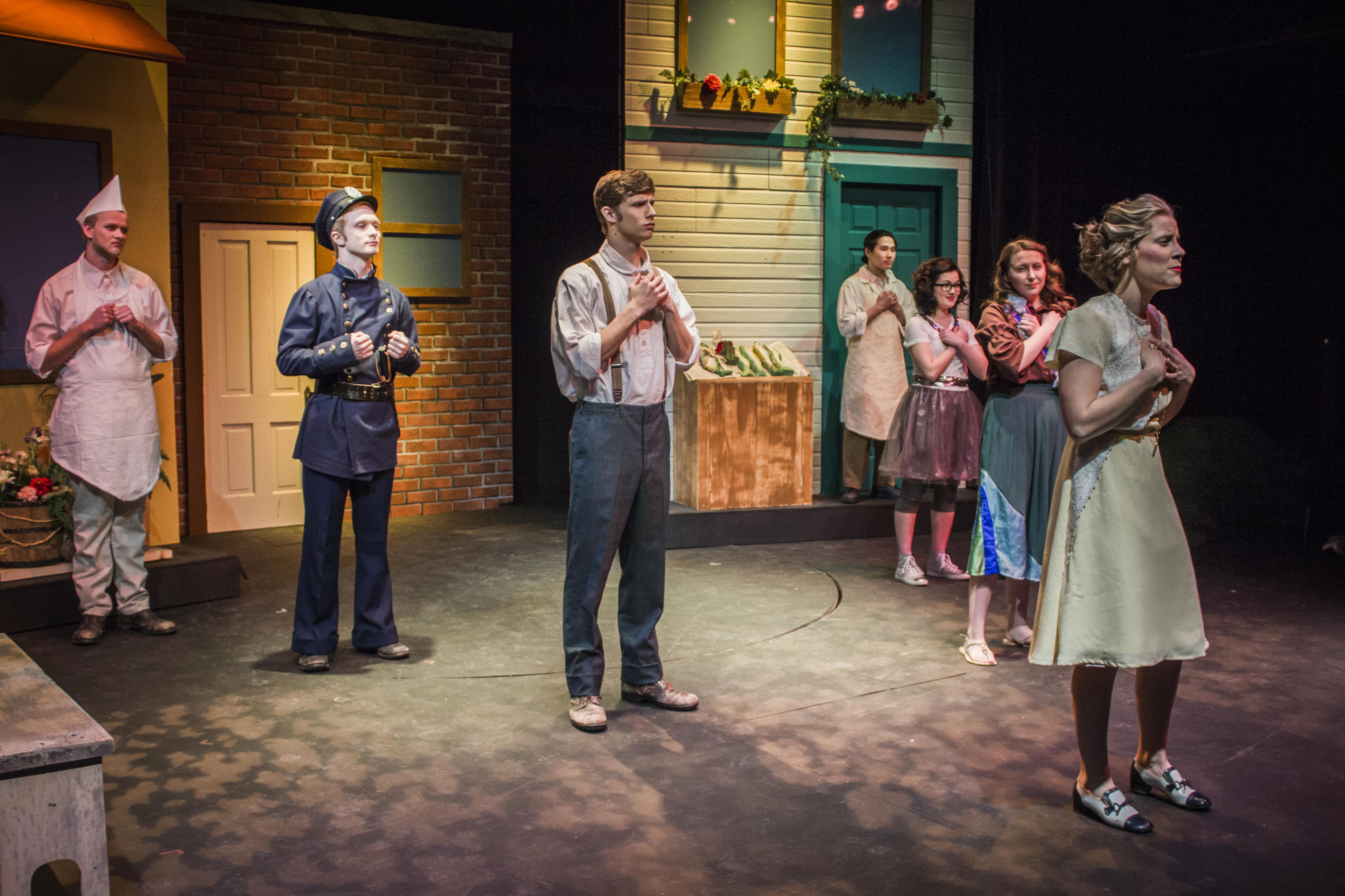 A picture of students during a stage performance