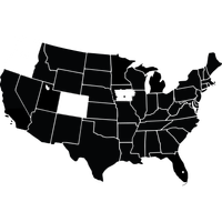 A map of the U.S. highlighting Washington, Oregon, Colorado, and most of Iowa