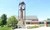 A picture of Dordt's clocktower in front of a blue sky.