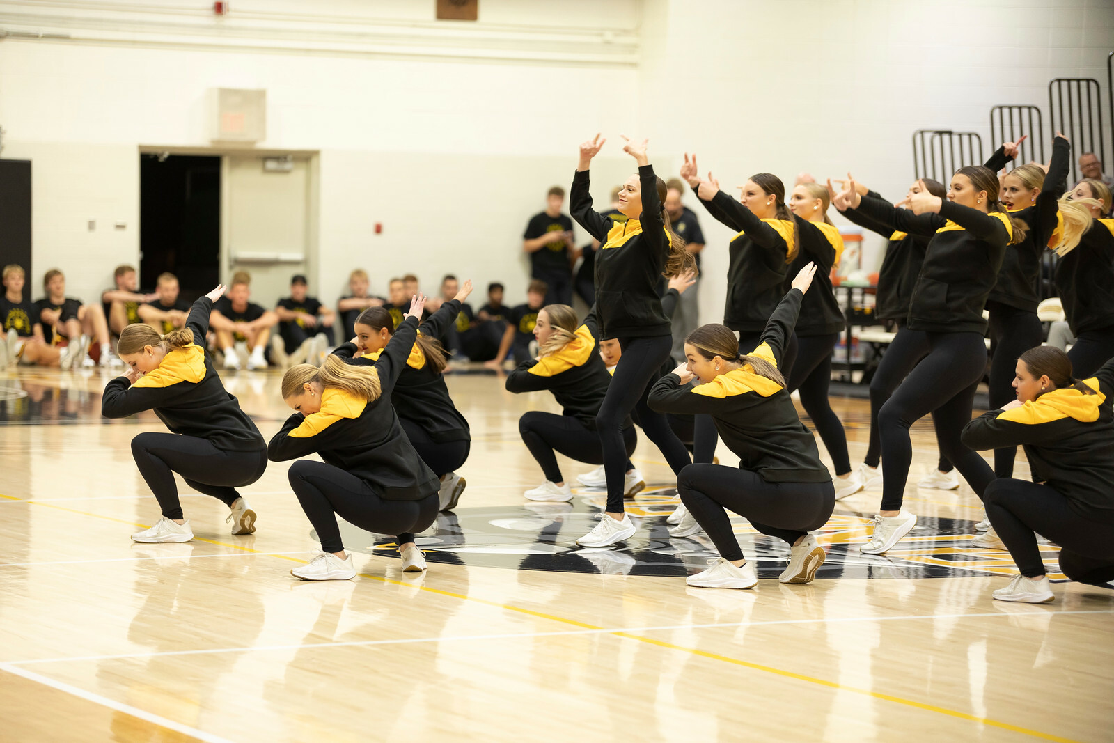 Dordt's dance team performs for the half-time show
