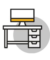 icon of desk with computer screen